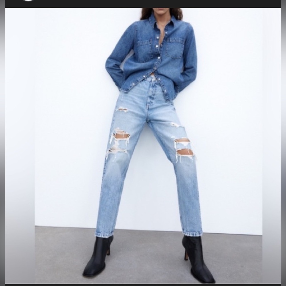 Zara classic mom fit jeans 6